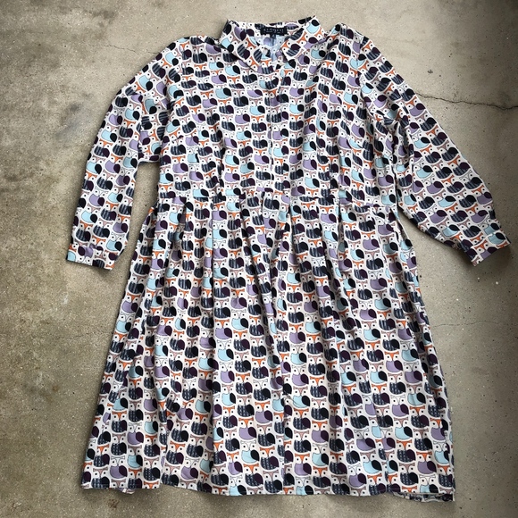 Eloquii Dresses & Skirts - Eloquii Owl Button-front Shirt Dress